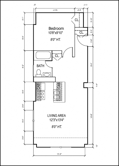 floor plan of the first floor of a small house